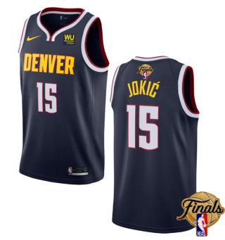 Men's Denver Nuggets #15 Nikola Jokic Navy 2023 Finals Icon Edition Stitched Basketball