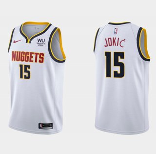 Men's Denver Nuggets #15 Nikola Jokic White 2019-20 Association Edition Stitched