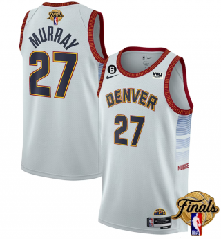 Men's Denver Nuggets #27 Jamal Murray Silver 2023 Finals Icon Edition With NO.6 Patch