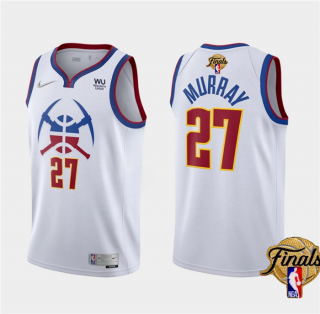Men's Denver Nuggets #27 Jamal Murray White 2023 Finals Earned Edition Stitched