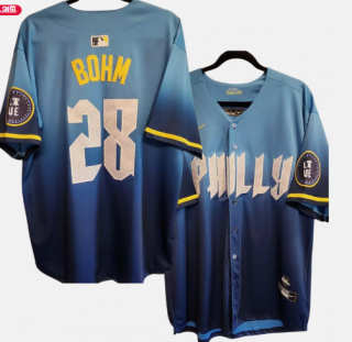 Philadelphia Phillies #28 Bohmcity blue jersey