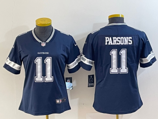 Dallas Cowboys #11 Micah Parsons blue women jersey