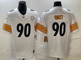 Pittsburgh Steelers #90 T.J. Watt white 2023 F.U.S.E. Vapor Untouchable Limited