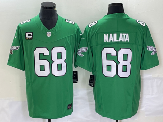 Philadelphia Eagles #68 Jordan Mailata Green 2023 F.U.S.E. With C Patch Vapor