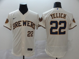 Milwaukee Brewers #22 Christian Yelich 2020 White Flex Base Stitched MLB Jersey