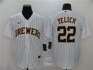 Milwaukee Brewers #22 Christian Yelich White Cool Base Stitched MLB Jersey