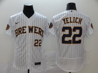 Milwaukee Brewers #22 Christian Yelich White Flex Base Stitched MLB Jersey