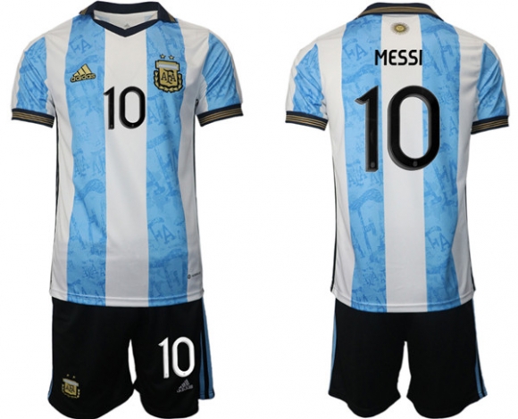 Argentina #10 Messi WhiteBlue