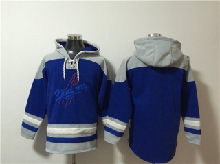 Los Angeles Dodgers Blank Blue Ageless Must-Have Lace-Up Pullover Hoodie