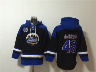 New York Mets #48 Jacob DeGrom Black Blue Ageless Must-Have Lace-Up Pullover