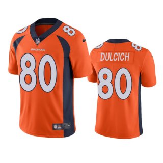 Denver Broncos #80 Greg Dulcich Oraange Vapor Untouchable Stitched Jersey
