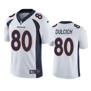 Denver Broncos #80 Greg Dulcich White Vapor Untouchable Stitched Jersey