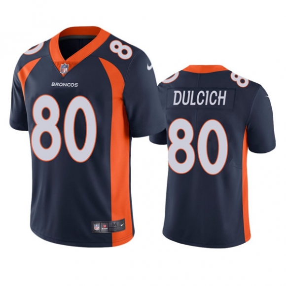 Denver Broncos #80 Greg Dulcich Navy Vapor Untouchable Stitched Jersey