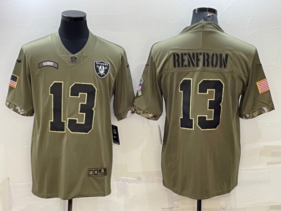 Las Vegas Raiders #13 Hunter Renfrow 2022 Olive Salute To Service Limited