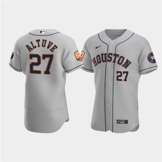 Houston Astros #27 Jose Altuve Gray 60th Anniversary Flex Base Stitched Baseball