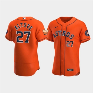 Houston Astros #27 Jose Altuve Orange 60th Anniversary Flex Base Stitched Baseball