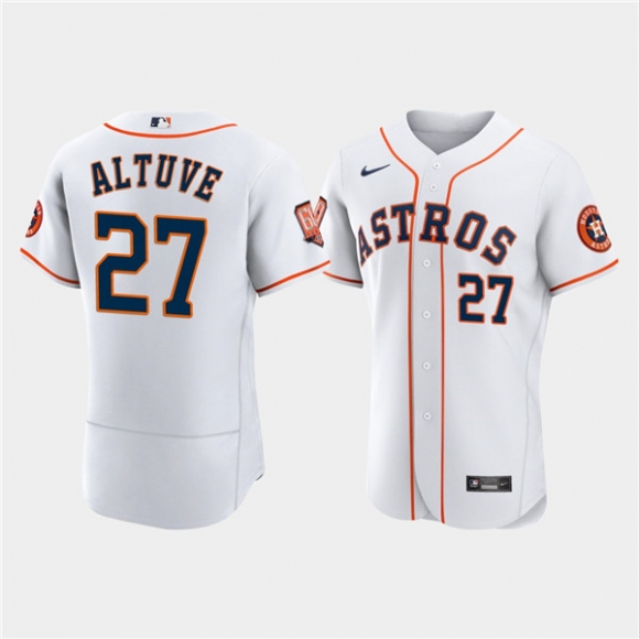 Houston Astros #27 Jose Altuve White 60th Anniversary Flex Base Stitched Baseball