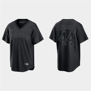 Houston Astros #44 Yordan Alvarez Black Pitch Black Fashion Replica Stitched Jersey