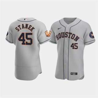 Houston Astros #45 Ryne Stanek Gray 60th Anniversary Flex Base Stitched Baseball
