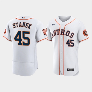 Houston Astros #45 Ryne Stanek White 60th Anniversary Flex Base Stitched Baseball