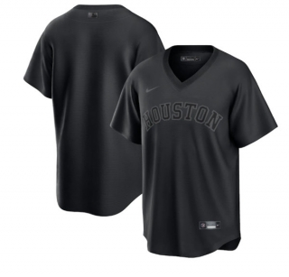 Houston Astros Blank Black Pitch Black Fashion Replica Stitched Jersey