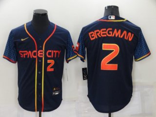 Houston Astros #2 Alex Bregman 2022 Navy City Connect Cool Base Stitched