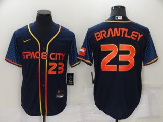 Houston Astros #23 Michael Brantley 2022 Navy City Connect Cool Base Stitched