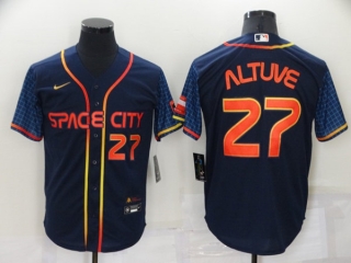 Houston Astros #27 Jose Altuve 2022 Navy City Connect Cool Base Stitched Jersey