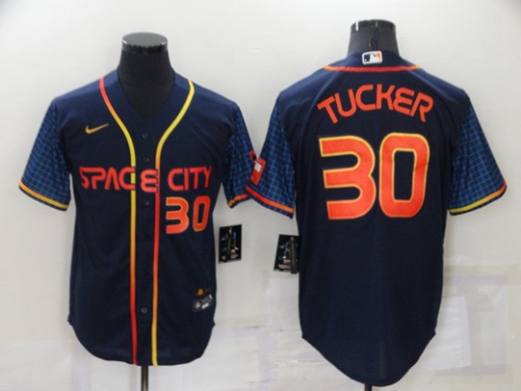Houston Astros #30 Kyle Tucker 2022 Navy City Connect Cool Base Stitched Jersey