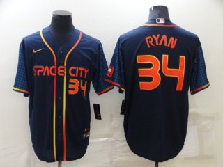 Houston Astros #34 Nolan Ryan 2022 Navy City Connect Cool Base Stitched Jersey