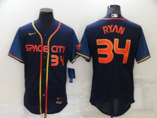 Houston Astros #34 Nolan Ryan 2022 Navy City Connect Flex Base Stitched Baseball