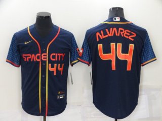 Houston Astros #44 Yordan Alvarez 2022 Navy City Connect Cool Base Stitched