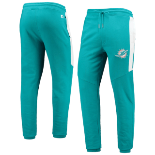 Miami Dolphins Starter Aqua White Goal Post Fleece Pants