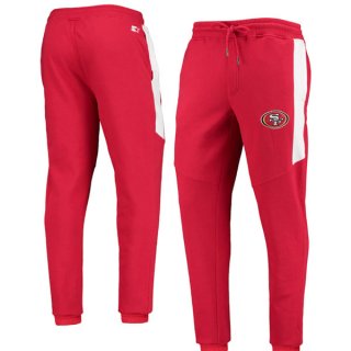 San Francisco 49ers Starter Scarlet White Goal Post Fleece Pants