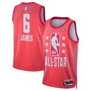 2022 All-Star #6 Lebron James Maroon Stitched Basketball Jersey