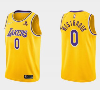 Los Angeles Lakers #0 Russell Westbrook 75th Anniversary Diamond Gold 2021