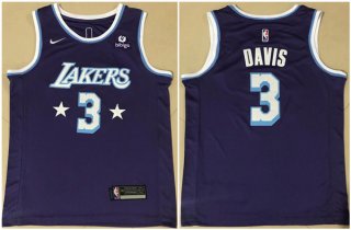 Los Angeles Lakers #3 Anthony Davis Bibigo Purple City Edition Stitched Jersey
