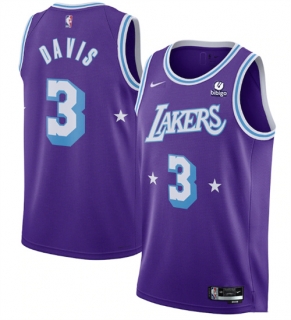 Los Angeles Lakers #3 Anthony Davis BibigoPurple City Edition Stitched Jersey