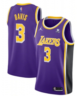 Los Angeles Lakers #3 Anthony Davis Purple 75th Anniversary Stitched Jersey