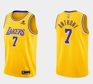 Los Angeles Lakers #7 Carmelo Anthony 75th Anniversary Diamond Gold 2021