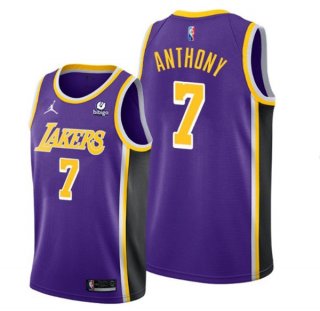 Los Angeles Lakers #7 Carmelo Anthony 75th Anniversary Purple Stitched