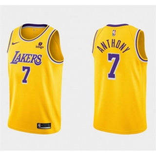 Los Angeles Lakers #7 Carmelo Anthony Bibigo Yellow Stitched Basketball Jersey