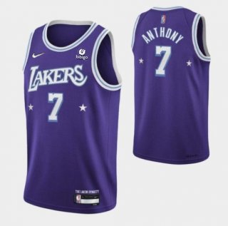 Los Angeles Lakers #7 Carmelo Anthony Purple 2021 City Edition 75th Anniversary