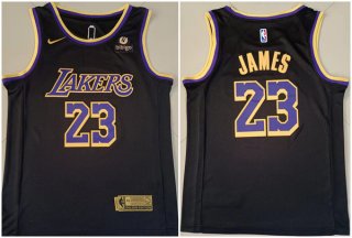 Los Angeles Lakers #23 LeBron James Bibigo Black Stitched Basketball Jersey