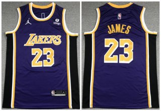 Los Angeles Lakers #23 LeBron James BibigoPurple Stitched Basketball Jersey