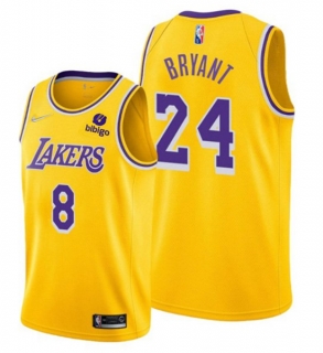 Los Angeles Lakers Front #8 Back #24 Kobe Bryant 75th Anniversary Diamond Gold 2021