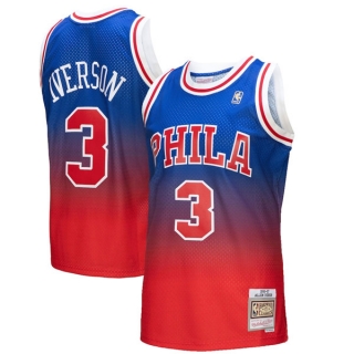 Philadelphia 76ers #3 Allen Iverson RedRoyal Mitchell & Ness Swingman Stitched