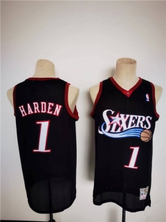 Philadelphia 76ers #1 James Harden Mitchell & Ness Black Classics Stitched
