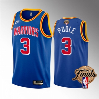 Golden State Warriors #3 Jordan Poole 2022 Royal NBA Finals Stitched Jersey