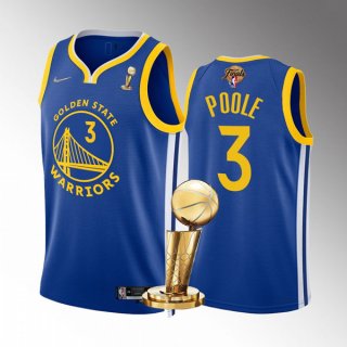 Golden State Warriors #3 Jordan Poole Royal 2022 NBA Finals Champions Stitched